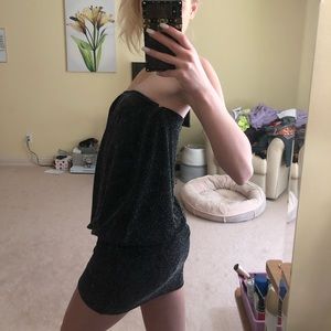 Strapless sparkle mini dress